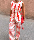 Relaxed Fit Printed T Shirt And Shorts Set For Women