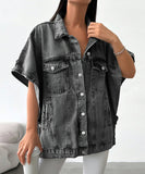 Relaxed Oversized Drop Shoulder Casual Jacket For Women