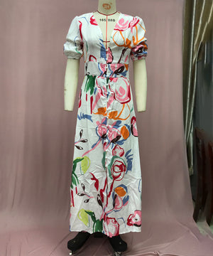 Vibrant Slim-Fit Printed Skirt With Full Swing And Four Sides