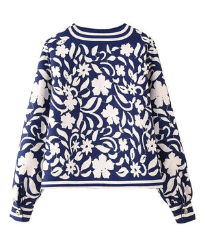 Relaxed Round Neck Printed Casual Jacket For Small Size