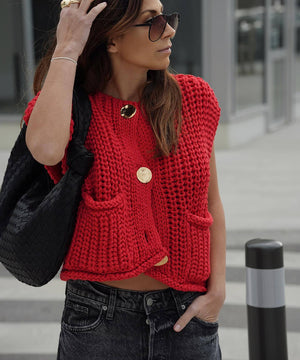 Classic Pocketless Short Sleeve Cardigan Casual Jacket