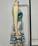 Stylish Women's Printed Halter Dress in Vibrant Colors