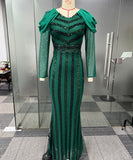 Glamorous Sexy Sequin Hip Stretch Slim-Fit Dress in Green