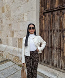 Fashionable Button Embellished Short Blazer Polyester