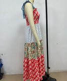 Stylish Women's Printed Halter Dress in Vibrant Colors