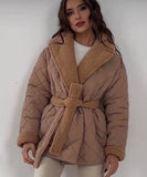 Collared Waist-Hugging Belted Coat With Tailored Silhouette For Women