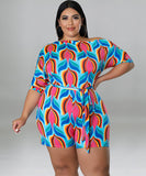 Stylish Printed One-Piece Waistband With Sloping Shoulders Design