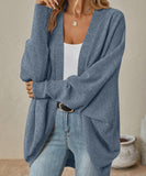 Batwing Sleeve Cardigan Loose Knit Coat Nylon Elastane