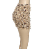 Women's Striped Fringed Short Skirt with Flared Hem
