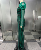 Glamorous Sexy Sequin Hip Stretch Slim-Fit Dress in Green