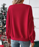 Round-Neck Bow Tie Christmas Hoodie For Women Cozy Fit Relaxed