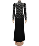 Slim-Fit Beaded Strapless Dress With Rhinestones Evening