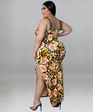 Stylish Print Halter Sexy Hip Wrap Dress for Effortless Elegance