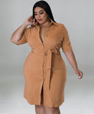 Elegant Solid Color Short Sleeve Blouse Dress Lightweight and Stylish
