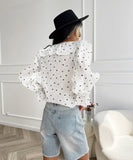 Love Print V-Neck Long-Sleeved Shirt for Effortless Style