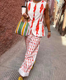 Relaxed Fit Printed T Shirt And Shorts Set For Women