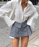 Unique Grey Pleated Mini Skirt for Trendy and Comfortable Style