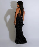 Glamorous Sequin Fashion Halter Wrap Hip A-Line Dress