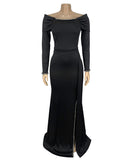 Elegant Evening Dress with Tasteful Slit and Flattering Silhouette for Modern Women