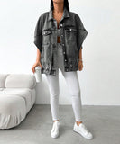 Relaxed Oversized Drop Shoulder Casual Jacket For Women