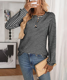 Casual Button-Down Long-Sleeve T-Shirt Soft Everyday Comfort