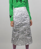Ruffled High Waisted Back Slit Fashion Half Length Skirt for Women