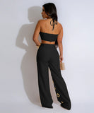 Sexy Slits Fitted Two-Piece Set in Black Yellow Apricot White