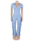 Fringed Figure-Hugging One-Piece Suit in Multiple Vibrant Colors