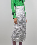 Ruffled High Waisted Back Slit Fashion Half Length Skirt for Women