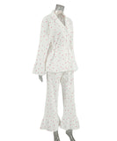 CozyNest Heart-Shaped Printed Cotton Pajamas – Soft Breathable Comfort