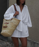 Relaxed Slim-Fit Womens Shirt And Shorts Set For Daywear