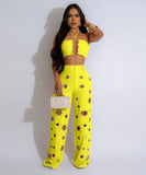Sexy Slits Fitted Two-Piece Set in Black Yellow Apricot White