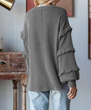 Lantern Style Dress With Lace Sleeves And Hooded Top