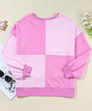 Casual Patchwork Collar Long Sleeve Pullover Soft And Cozy