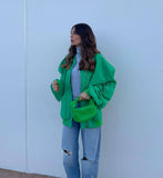 Relaxed Womens Baseball Style Jacket For Everyday Wear