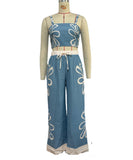 Floral Camisole And Wide Leg Pants Set Multicolor Chic