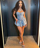 Elegant Denim Wrap-Around Sleeveless Dress for Stylish Women