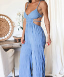 Elegant Backless Strappy Sleeveless Jumpsuit for Women