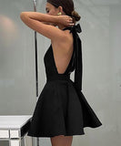 Sexy Halter Black High-Waisted Dress for Stunning Elegance