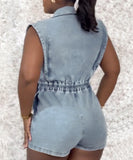 Casual Loose Denim One-Piece Shorts for Effortless Style