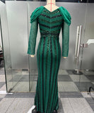 Glamorous Sexy Sequin Hip Stretch Slim-Fit Dress in Green