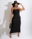 Sexy Solid-Color Women's Dress With Body-Hugging Tassels for Nightlife