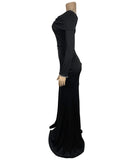 Elegant Evening Dress with Tasteful Slit and Flattering Silhouette for Modern Women