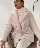 Collared Waist-Hugging Belted Coat With Tailored Silhouette For Women