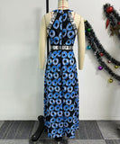 Printed Waist Slit A-Line Dress for Elegant Summer Looks