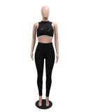 Stylish Sleeveless Round-Neck Top and Fitted Pencil Pants Set