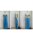 Solid Color Plunging Pleated Sleeveless Halter Dress for You