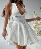 Elegant Lace-Up Evening Dress with Neckline in Multiple Colors