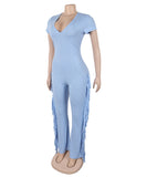 Fringed Figure-Hugging One-Piece Suit in Multiple Vibrant Colors