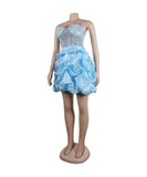 Chic Hot Drill Stretch Cake Dress With Suspenders Style